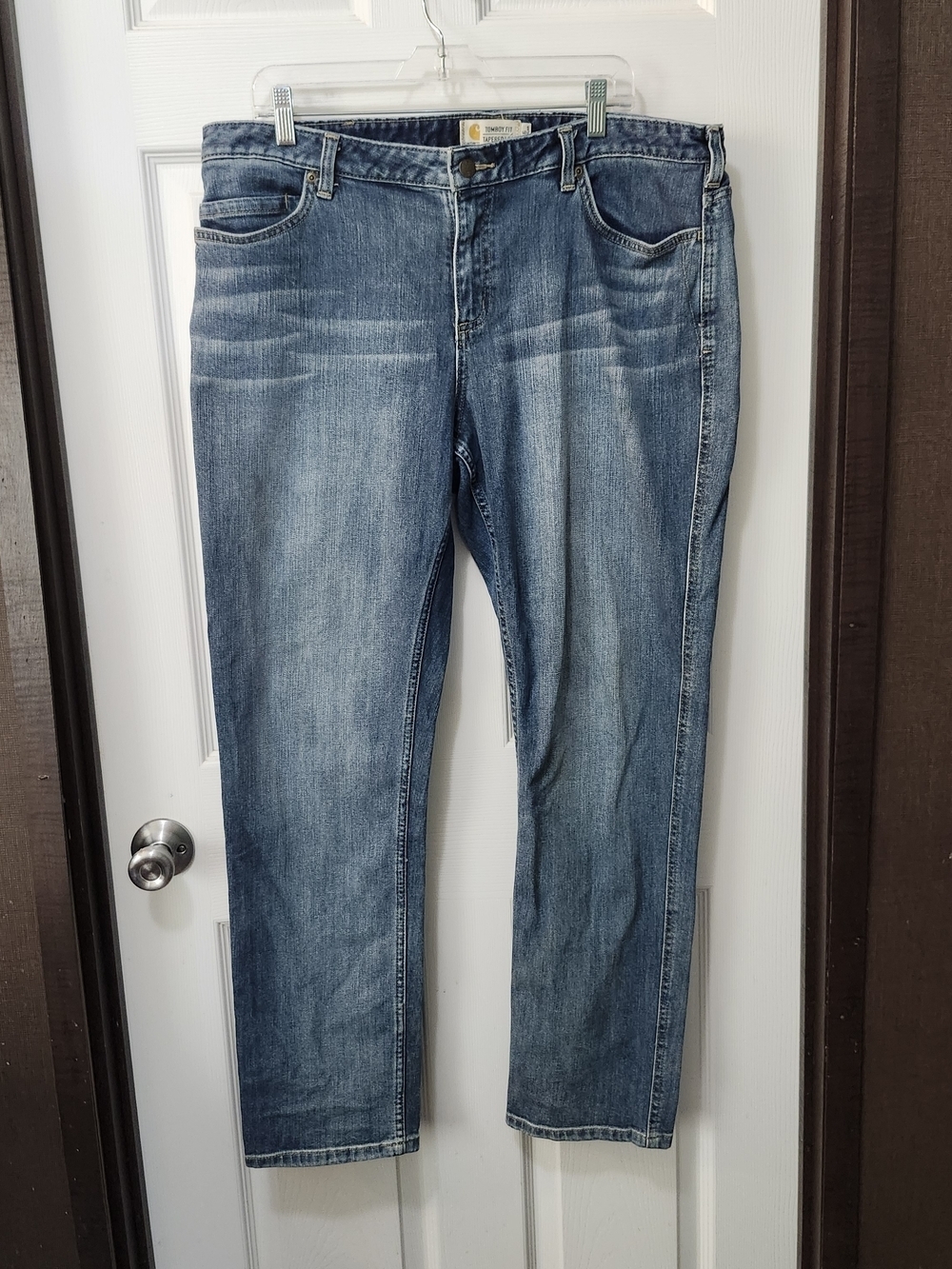 Women Carhartt Tomboy Fit Tapered Straight Leg Jeans High Rise Sz 16